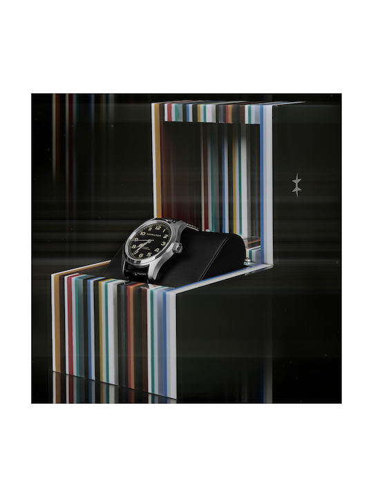 Hamilton Khaki Field Murph Ανδρικό Ρολόι 42mm Αυτόματο με Μαύρο Δερμάτινο Λουράκι