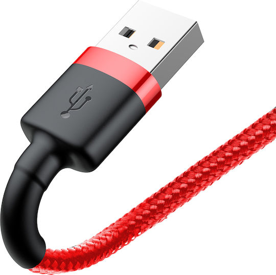 Baseus Cafule Braided USB to Lightning Cable Κόκκινο 1m (CALKLF-B09)