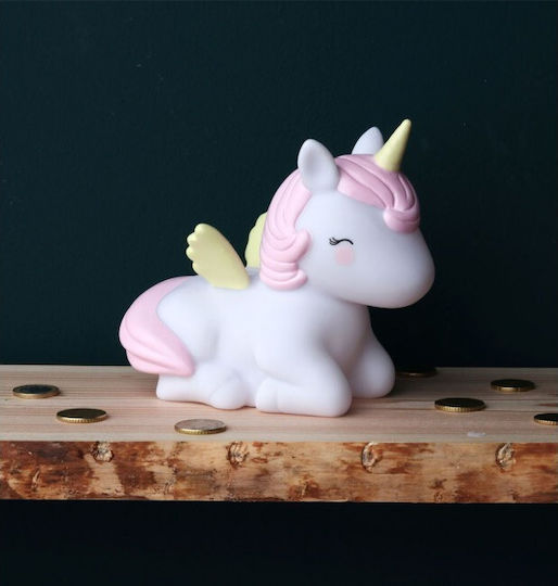 A Little Lovely Company Unicorn Kinder Spardose Plastik Weiß 8.6x13.7x15.4cm