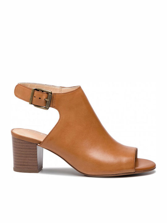 Clarks Deloria Gia Piele Sandale dama in Culorea Tabac maro