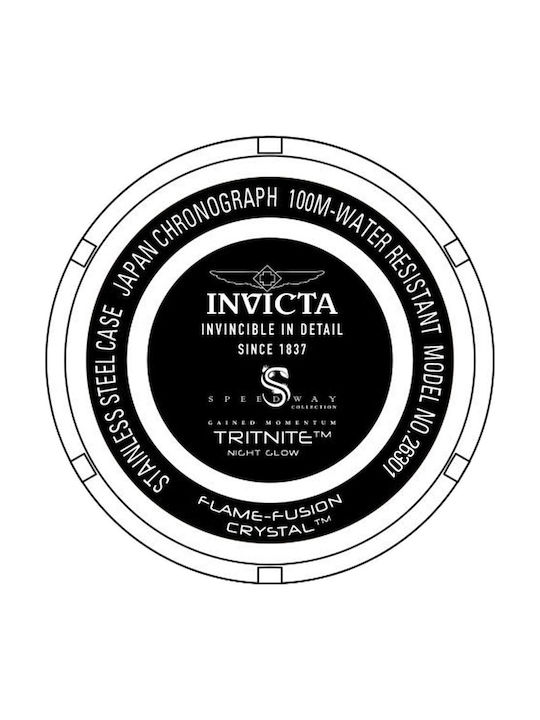 Invicta Speedway Men's Watch 50mm Chronograph Battery with Black Rubber Strap