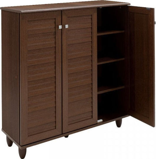 Santo Wooden Shoe Organizer with 4 Shelves Walnut 89.5x34.5x91.5cm