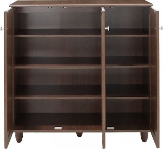 Santo Wooden Shoe Organizer with 4 Shelves Walnut 89.5x34.5x91.5cm