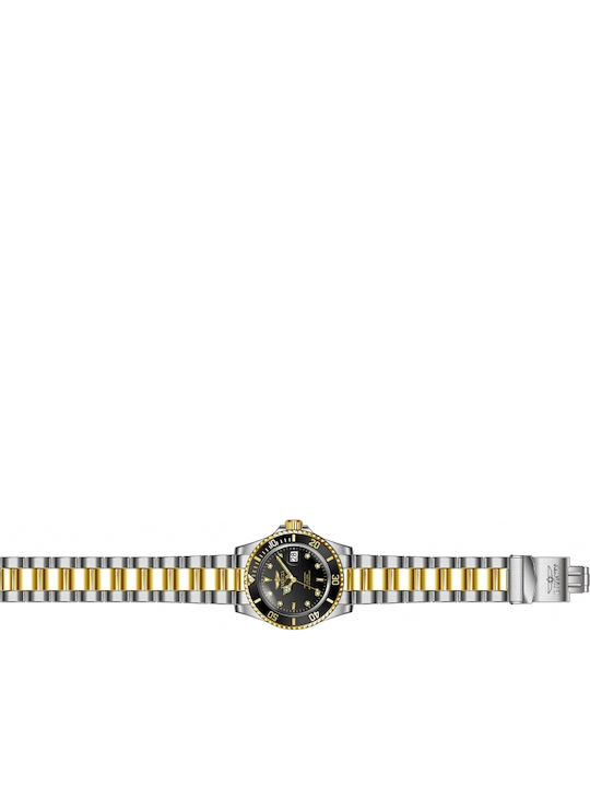 Invicta Pro Diver Ανδρικό Ρολόι 40mm Μπαταρίας με Ασημί Μεταλλικό Μπρασελέ