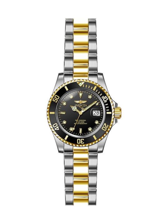 Invicta Pro Diver Watch Battery with Silver Metal Bracelet