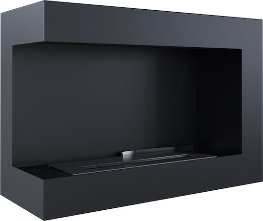 Kratki Delta L 700 Tuv Επιτοίχιο Τζάκι Βιοαιθανόλης Εσωτερικού Χώρου Μαύρο 70x28x48cm
