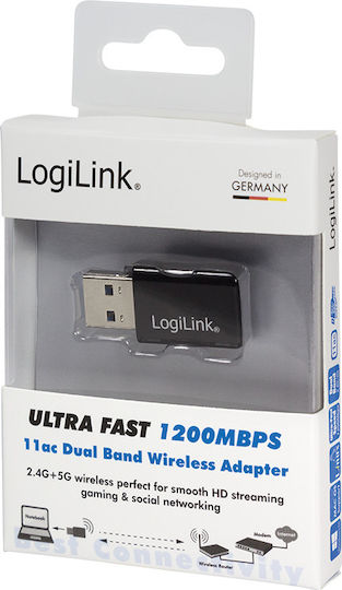 LogiLink WL0243 Adaptor Rețea USB cu Conexiune Wireless Wi-Fi 1200Mbps