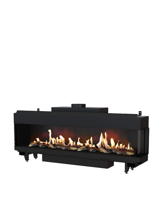 Kratki Leo P 200 G31 37 MBAR Kaminofen Gas 17kW Rechte Ecke mit fester Tür