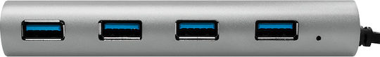 LogiLink Hub 4 Θυρών USB 3.1 με σύνδεση USB-C Γκρι
