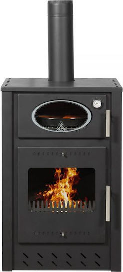 Alfatherm ALC02 Μεταλλική Ξυλόσομπα με Φούρνο 15kW Μπεζ