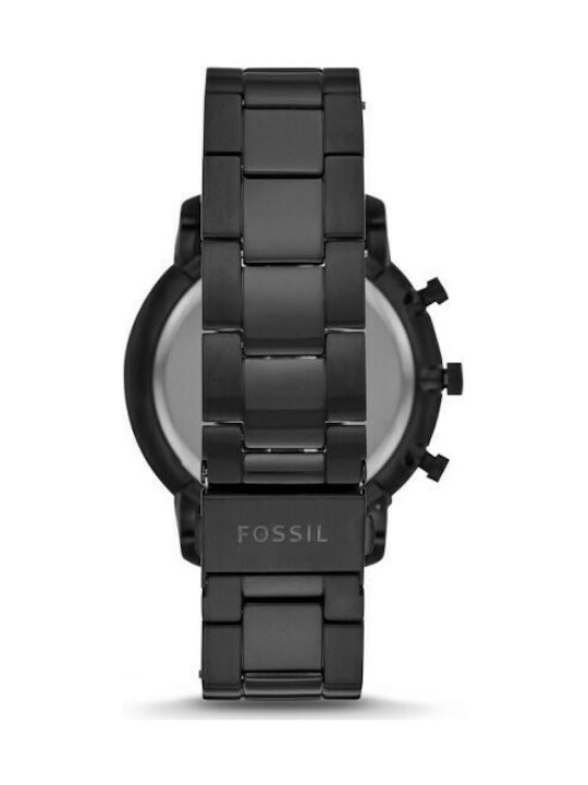 Fossil Neutra Ανδρικό Ρολόι 44mm Χρονογράφος Μπαταρίας με Μαύρο Μεταλλικό Μπρασελέ