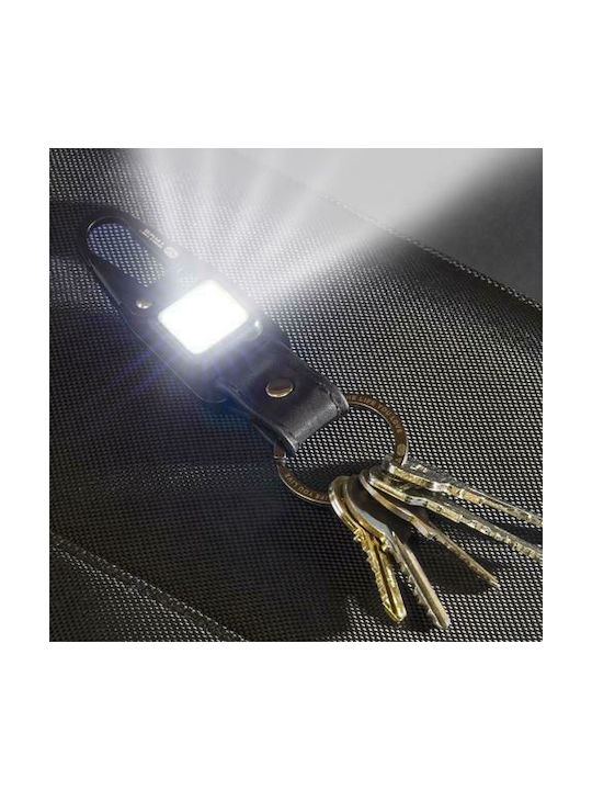 True Utility Keychain Cliplite Metalic cu LED Negru