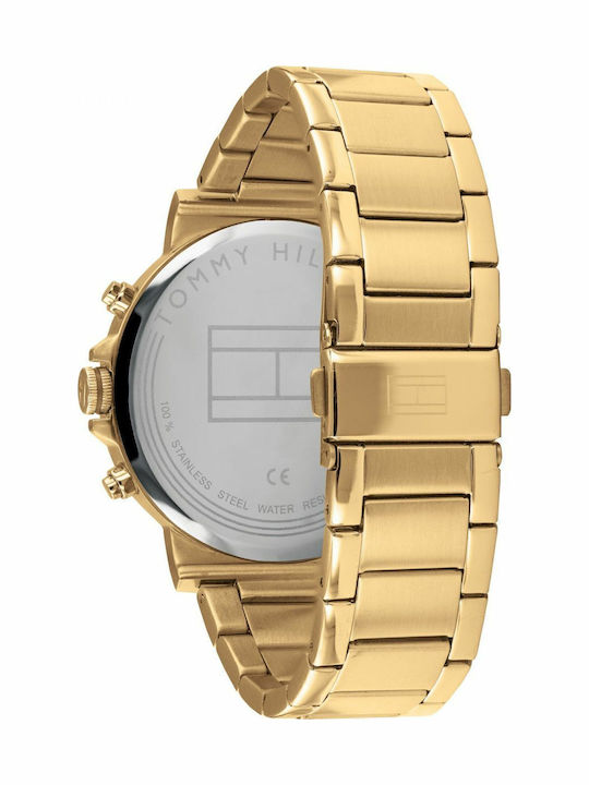 Tommy Hilfiger Daniel Ανδρικό Ρολόι 45mm Μπαταρίας με Χρυσό Μεταλλικό Μπρασελέ