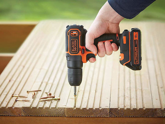 Black & Decker BDCDC18BAFC Δραπανοκατσάβιδο Μπαταρίας 18V 2x1.5Ah