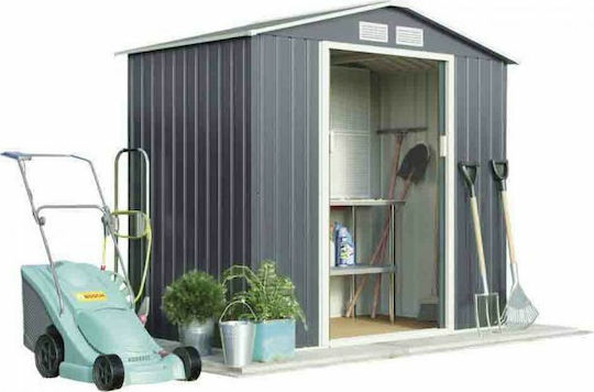 Metallische Gartenhaus Galvanisiert Polis Graue mit Lüftungsschlitzen M2.01xP1.21xH1.9m