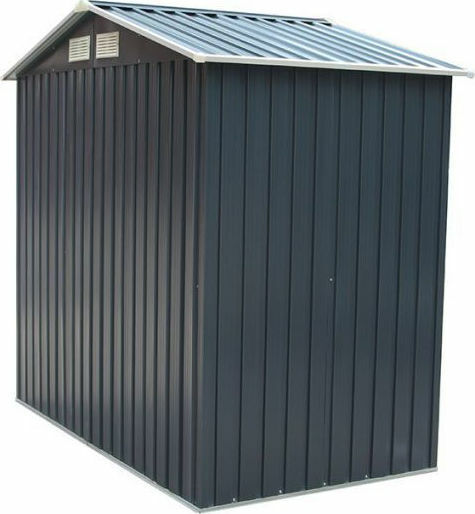 Metallische Gartenhaus Galvanisiert Polis Graue mit Lüftungsschlitzen M2.01xP1.21xH1.9m
