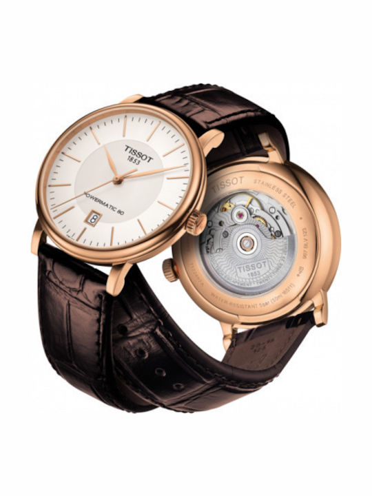 Tissot Carson Premium Powermatic 80 Men's Watch 40mm Automatic with Brown Leather Strap