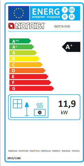 La Nordica Isotta Evo Μεταλλική Ξυλόσομπα 11.9kW Μαύρη