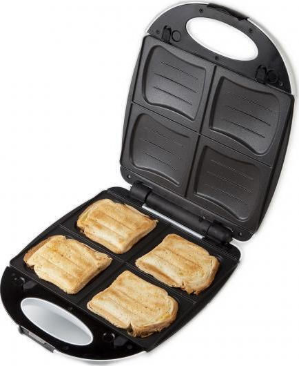 Domo DO9046C Sandwich Maker cu Plăci Detasabile pentru for 4 Sandwiches Sandvișuri 1200W Albă