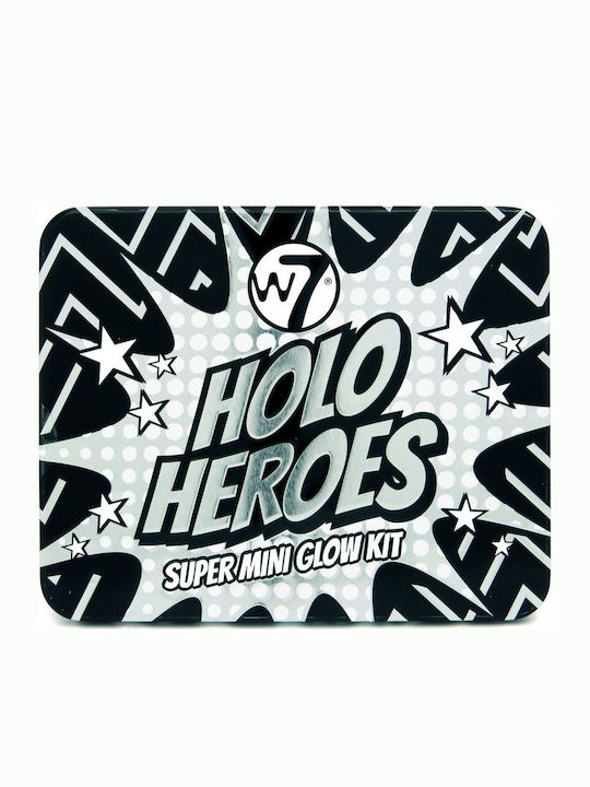 W7 Cosmetics Holo Heroes Super Mini Glow Σετ Μακιγιάζ για Πρόσωπο & Μάτια 3τμχ