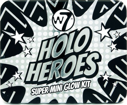 W7 Cosmetics Holo Heroes Super Mini Glow Σετ Μακιγιάζ για Πρόσωπο & Μάτια 3τμχ