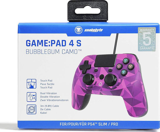 Snakebyte 4S Wired Gamepad For PS4 Pink