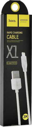 Hoco Regular USB to Lightning Cable Λευκό 3m (X1)