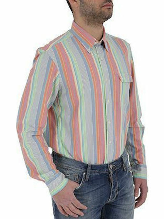 Gant Men's Shirt Long Sleeve Cotton Striped Multicolour 343430-110