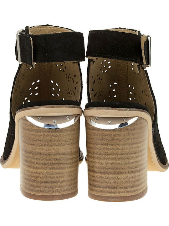 Suede Sandalen Schwarz