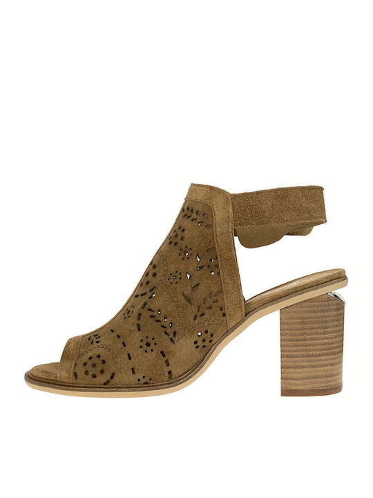 Suede Sandalen Tabac Braun
