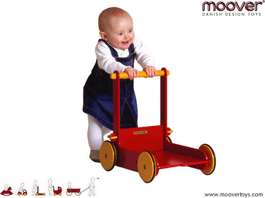 Moover Wooden Baby Walker Ride On Κόκκινο