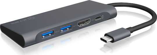 Icy Box USB-C Docking Station mit HDMI 4K PD Schwarz (IB-DK4022-CPD)