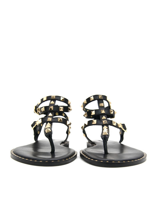 Sandale Casual Damă Gladiator Din Piele Negre