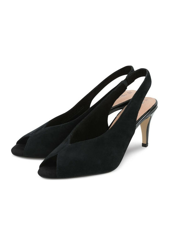 Tamaris Heel with Thin Medium Heel Black