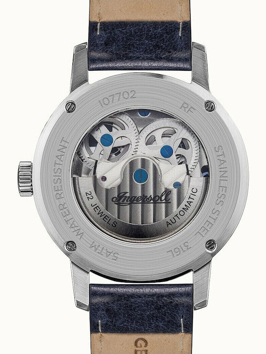 Ingersoll The Jazz Men's Watch 42mm Automatic with Blue Leather Strap