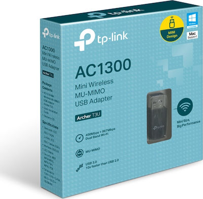 TP-LINK Archer T3U v1 Ασύρματος USB Αντάπτορας Δικτύου 1300Mbps