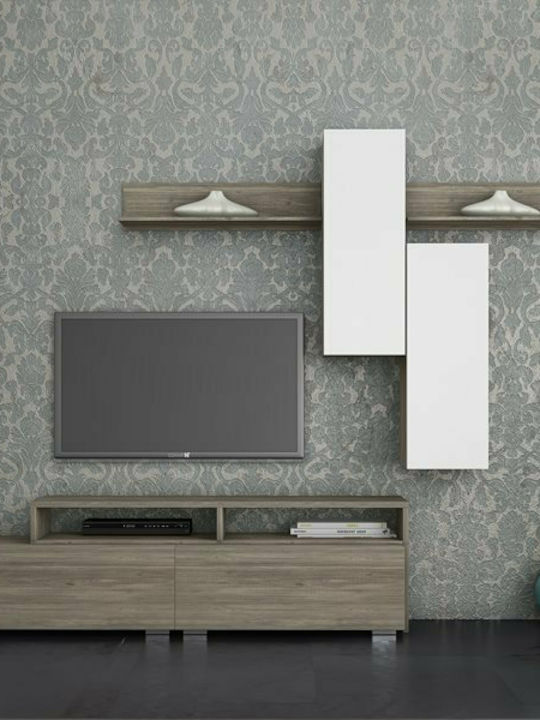 Wohnzimmer TV-Einheit Smart No 3D Weiß L292xB45xH220cm