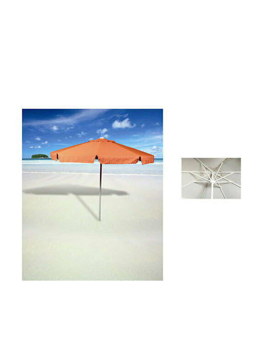 Professioneller Rundschreiben Garten- und Terrassen-Sonnenschirm Metall Orange F2.35m