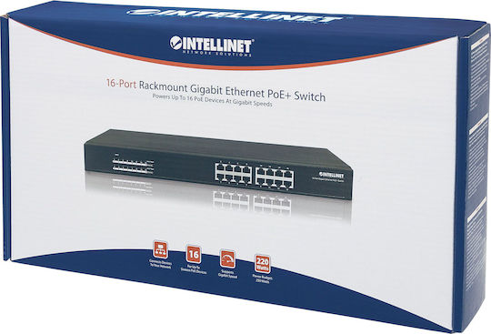 Intellinet Unmanaged L2 PoE+ Switch με 16 Θύρες Gigabit (1Gbps) Ethernet