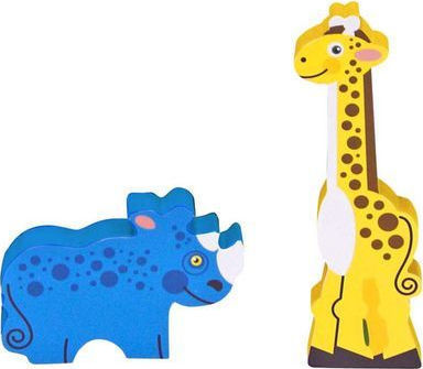 Lemnos Puzzle pentru Copii cu Îmbinări Safari Chunky pentru 2++ Ani 8buc Melissa & Doug