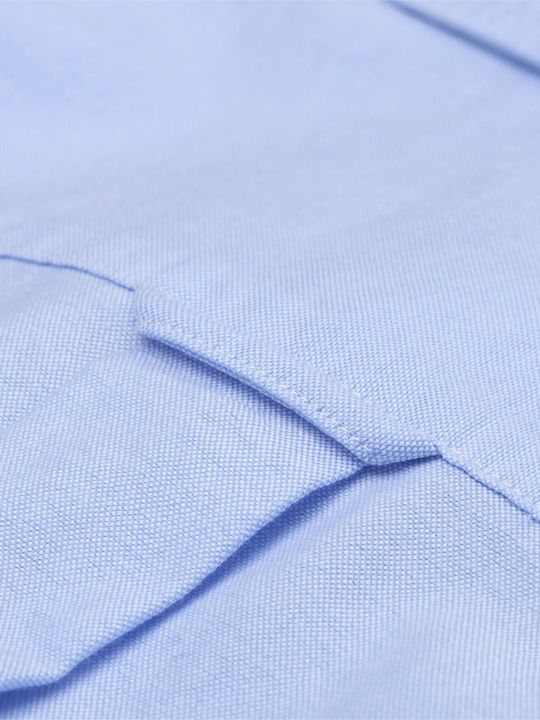 Long-sleeved Cotton Shirt Light Blue