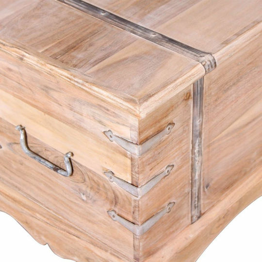 vidaXL Wooden Decorative Trunk Beige 90x40x40cm
