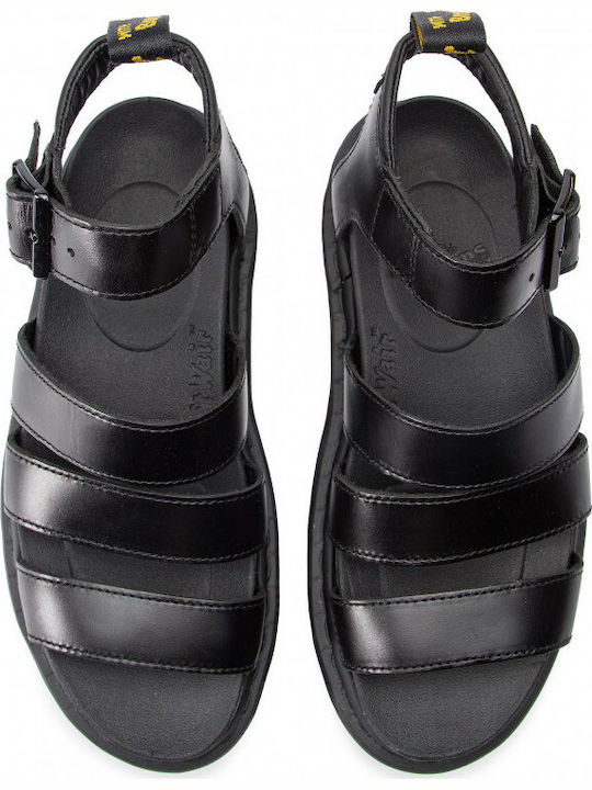 Blaire Δερμάτινα Γυναικεία Σανδάλια Flatforms Μαύρα