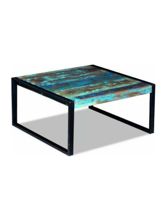 Square Coffee Table from Solid Wood Multicolour L80xW80xH40cm.