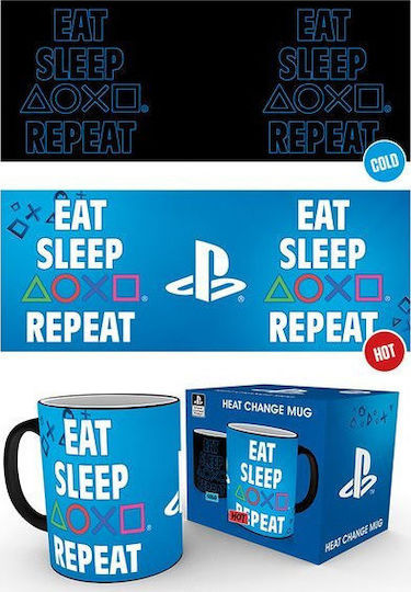 GB eye Playstation - Eat, Sleep, Repeat Heat Change Κούπα Κεραμική Μπλε GB eye Playstation - Eat, Sleep, Repeat Heat Change Κούπα Κεραμική Μπλε