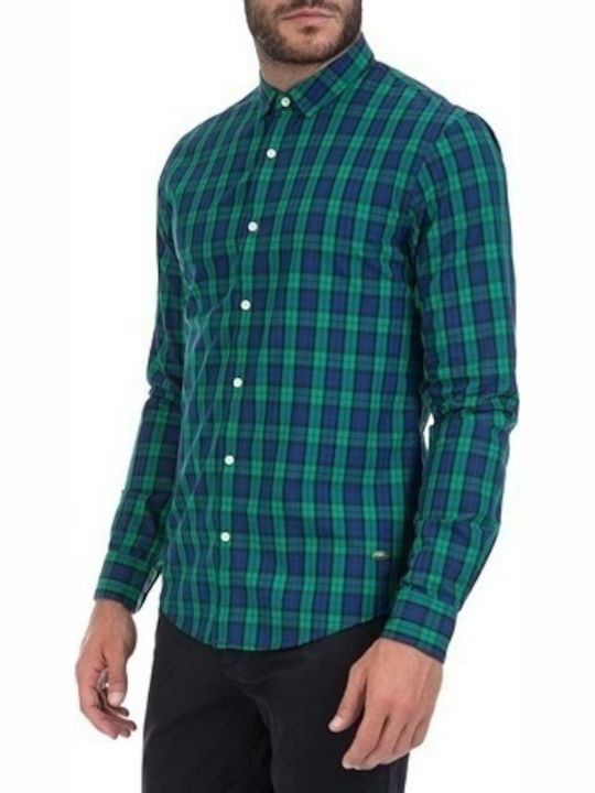 Scotch & Soda Men's Shirt Long Sleeve Checked Green 101415-0017