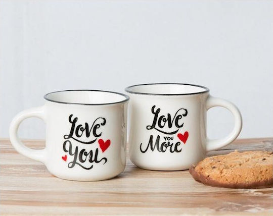 Legami Milano Love You Becher Keramik Weiß 50ml 2Stück
