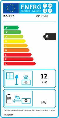 Invicta Siam Μαντεμένια Ξυλόσομπα 12kW Μαύρη