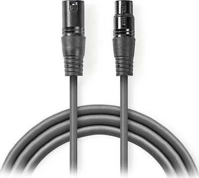 Nedis XLR male to XLR female 10m Cable Gray (COTG15010GY100)