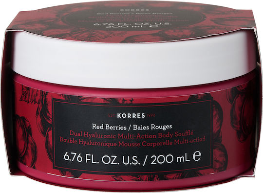 Korres Double Hualuronic Multi Action Red Berries Moisturizing Butter Body with Hyaluronic Acid for Dry Skin 200ml